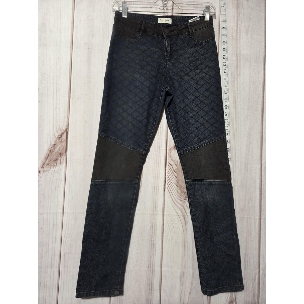 Jessica Simpson Jeans Girls 16 Blue Quilted Patchwork Skinny Stretch Denim Pants